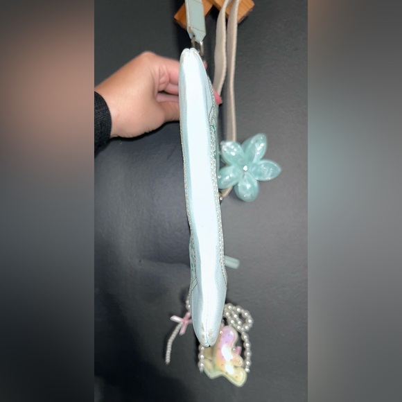 Vintage Coach BabyBlue Signature C crossbody bag with leather trim and Bag Charm - Picture 8 of 16